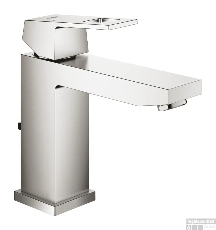 Merkproduct Wastafelmengkraan GROHE Eurocube M-Size M/Waste Supersteel