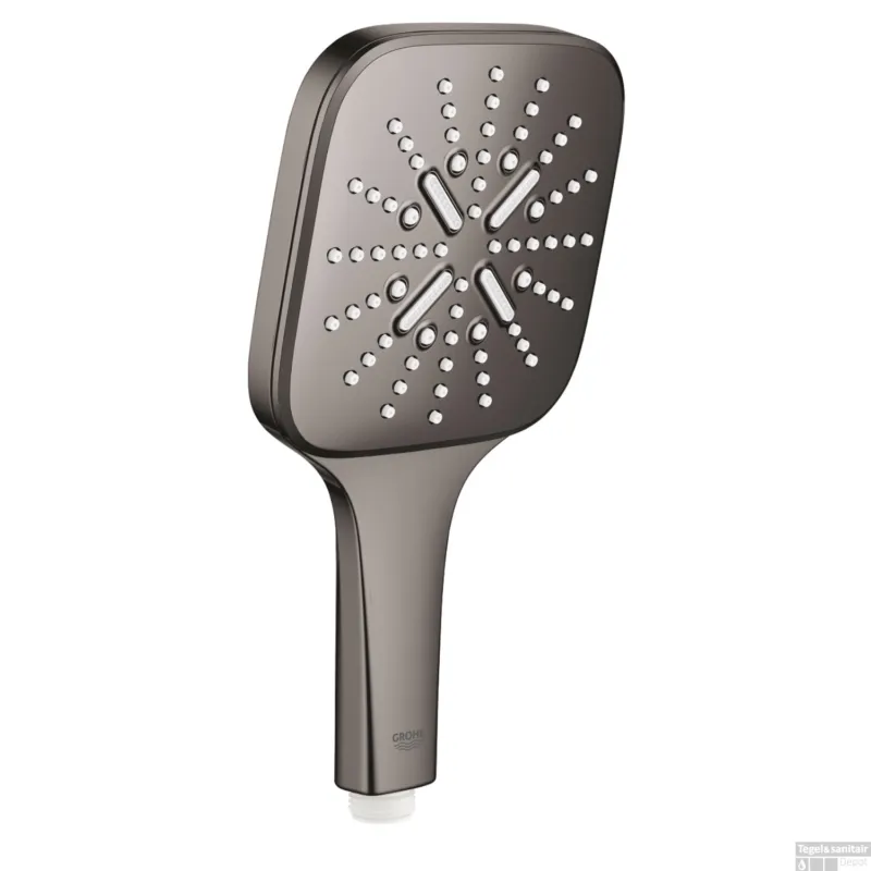 Op = Op Handdouche GROHE Rainshower SmartActive 130 Cube 13cm Hard Graphite