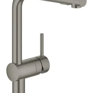 Snelle Levering Keukenmengkraan GROHE Minta L-Uitloop Uittrekbare Dual Spray Hard Graphite Geborsteld