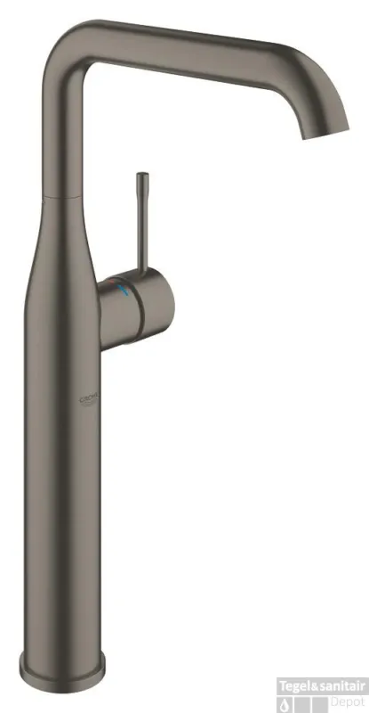 Opzetwastafelmengkraan GROHE Essence New Xl-Size Hoog Gladde Body Hard Graphite Geborsteld Favoriet