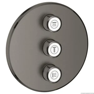Voordeelprijs Opbouwdeel GROHE Smartcontrol Volume, Rond (3X) Hard Graphite Geborsteld