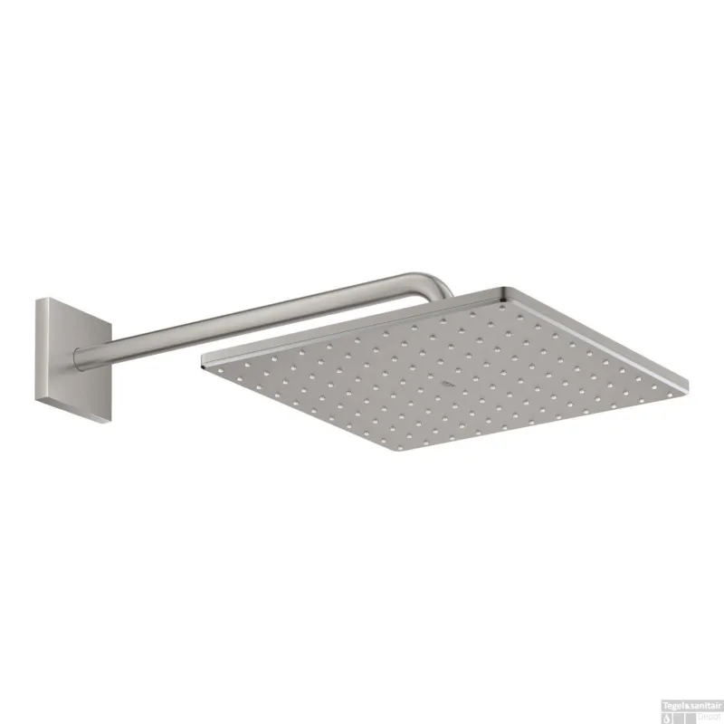 Regendoucheset GROHE Rainshower Mono Cube 31 cm met Wandarm Supersteel Exclusieve Aanbieding