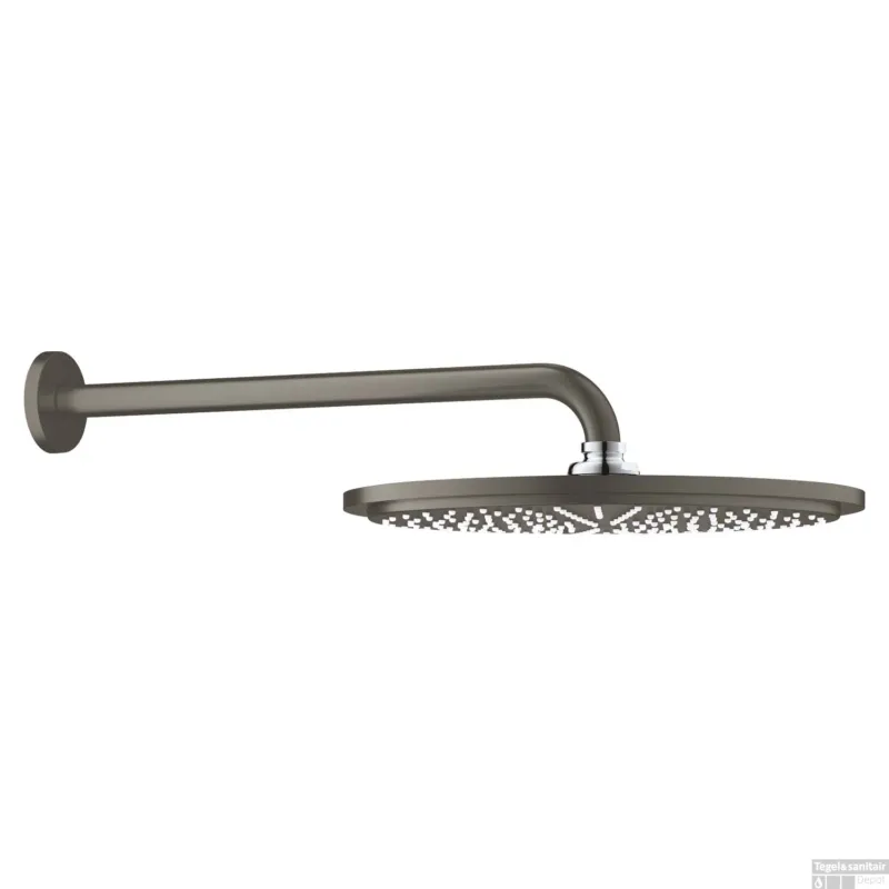 Regendoucheset GROHE Rainshower Cosmopolitan Metal 31 cm met Wandarm Hard Graphite Geborsteld Nu Kopen