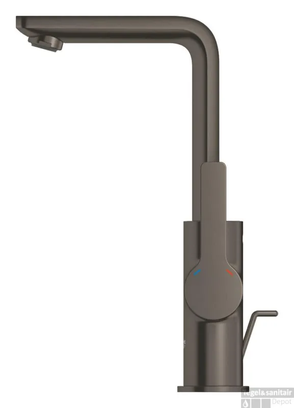 Merkproduct Wastafelmengkraan GROHE Lineare New L-Size M/Waste Hard Graphite Geborsteld