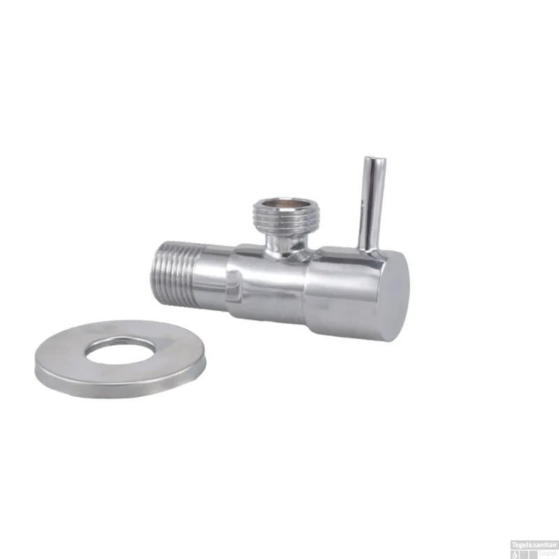 BWS Kraan Hoekstop 1/2"x1/2" Chroom (Inclusief Rozet) Laatste Versie