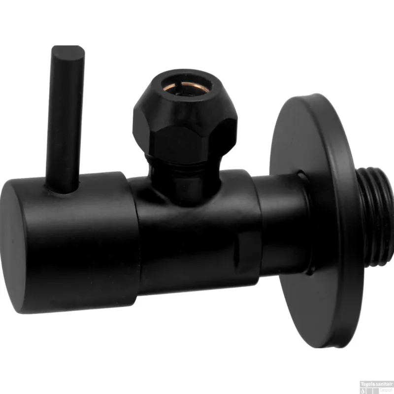 Speciale Aanbieding BWS Hoekstopkraan Mika Minimaal 3/8"x10 Inclusief Rozet Mat Zwart