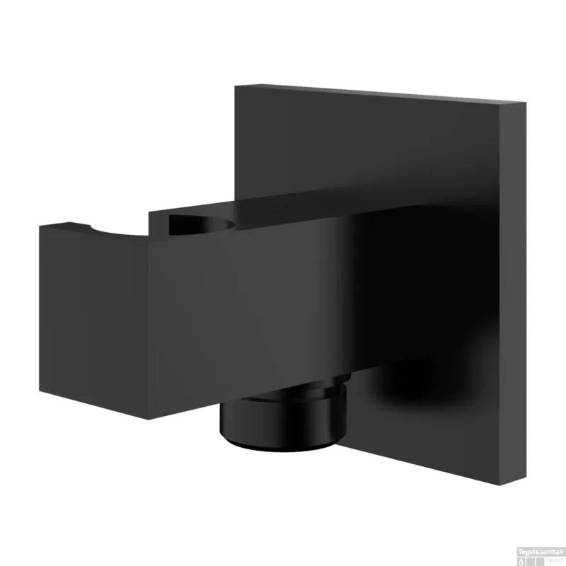 BWS Doucheaansluiting Luxe Vierkant Met Opsteek 1/2" Messing Mat Zwart Betrouwbaar