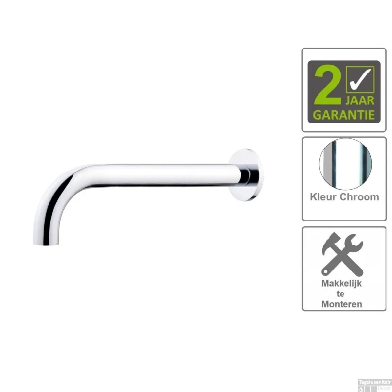 BWS Inbouwuitloop Rond 25cm 1/2" Chroom Direct Verzonden