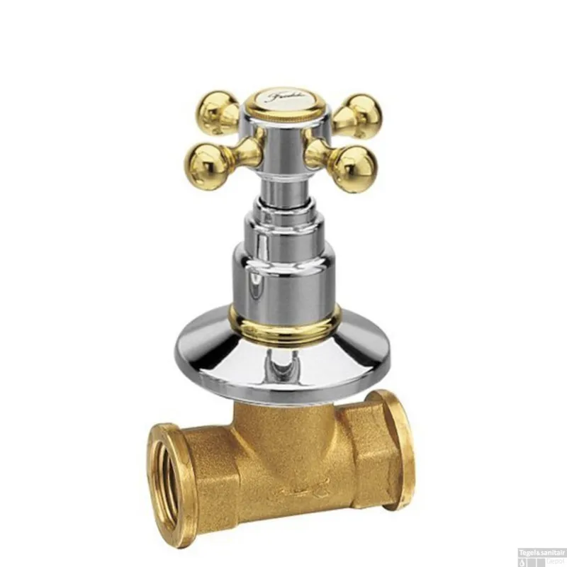 Kruisgreep Koud Water Sapho Antea 6x6 cm Chroom/Goud Nieuw