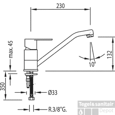 Actieprijs Tres M keukenkraan chroom 117333