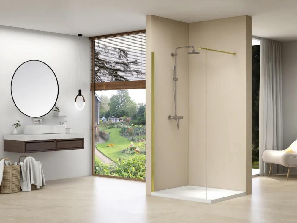 Van Rijn Products ST01MM inloopdouche 100cm goud Aanbieding