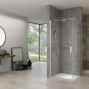 Van Rijn Products ST02LP150 douchecabine hoekinstap 100cm deur 100cm zijwand chroom Speciale Aanbieding