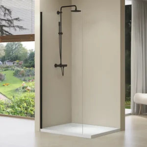 Van Rijn Products ST01ZWM inloopdouche 40cm met mat zwart beslag - zonder stabilisatiestang Beperkt Aanbod