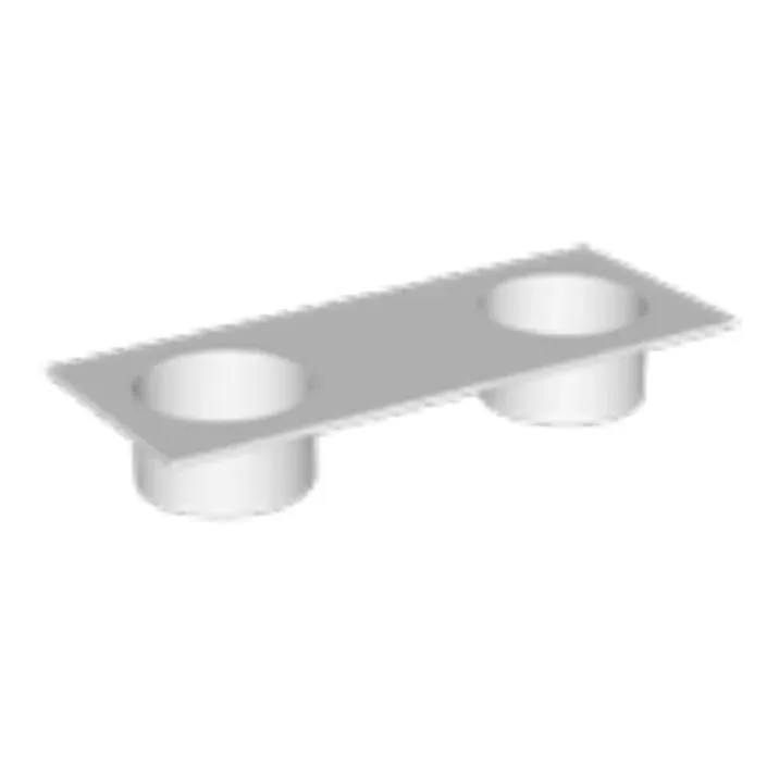Ink UFO Wastafel porselein rond dubbel met 2 kraangaten buiten - Glans wit - 1200x480x180 mm (bxdxh) Koopje