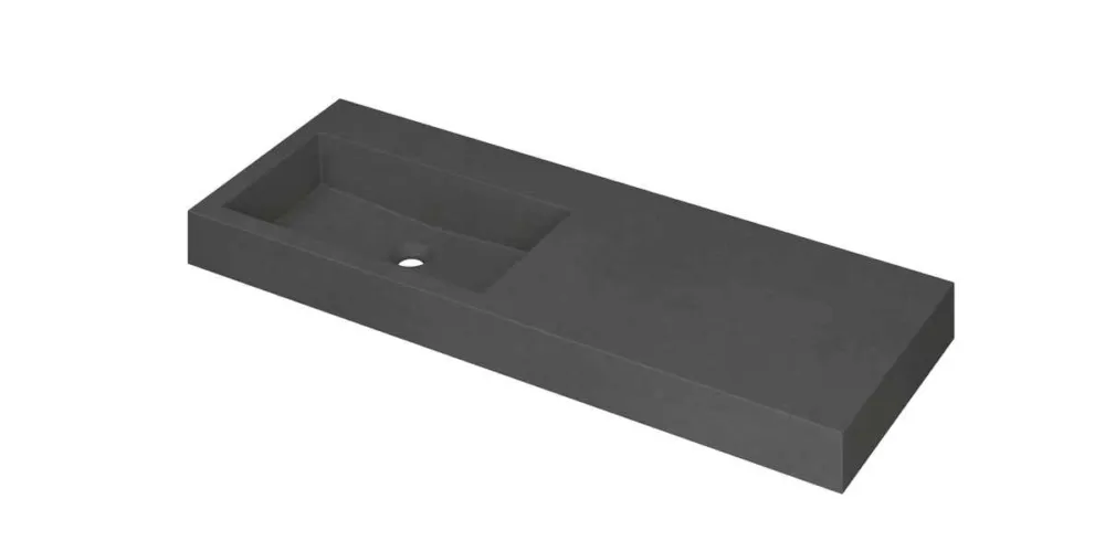Ink Momento meubelwastafel links 120x45cm - zonder kraangat - Quartz grijs Flitsaanbieding