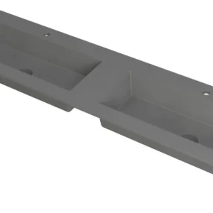 Ink Kraft dubbele meubelwastafel 180x45cm - 2 kraangaten - Quartz grijs Gecertificeerd