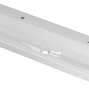 Ink Roots wastafel porselein met 2 kraangaten - glans wit - 120x40x6cm (bxdxh) Lage Kosten