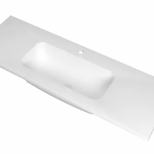 Finale Uitverkoop Ink Reflekt wastafel midden polystone 120x40cm - 1 kraangat - Mat Wit