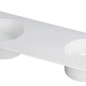 Direct Beschikbaar Ink UFO Wastafel porselein rond dubbel zonder kraangat - Glans wit - 1200x480x180 mm (bxdxh)