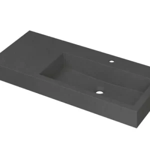 Lage Kosten Ink Momento meubelwastafel rechts 100x45cm - 1 kraangat - Quartz grijs