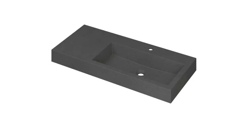 Lage Kosten Ink Momento meubelwastafel rechts 100x45cm - 1 kraangat - Quartz grijs
