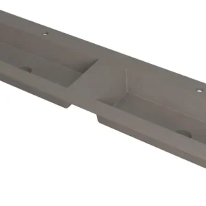 Uitverkoop Ink Kraft dubbele meubelwastafel 180x45cm - 2 kraangaten - Quartz beton
