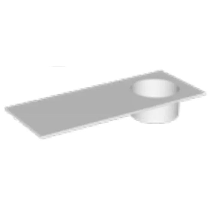 Ink UFO Wastafel porselein rond rechts met 1 kraangat rechts - Glans wit - 1200x480x180 mm (bxdxh) Betrouwbaar