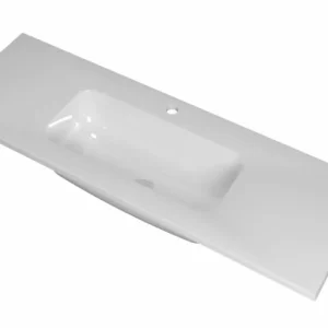 Meest Verkocht Ink Reflekt wastafel midden polystone 120x40cm - 1 kraangat - Glans Wit