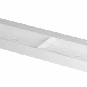 Laatste Kans Ink United wastafel dubbel porselein 160x45cm - twee kraangaten - Glans wit