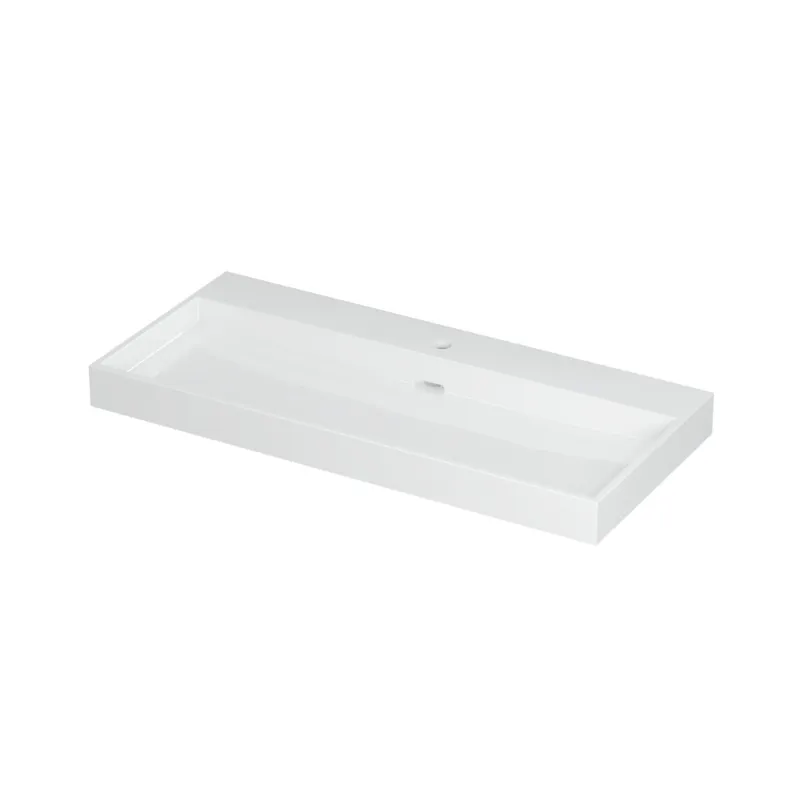 Ink Urban wastafel porselein met 1 kraangat - Glans wit 1000x450mm (bxd) Merkproduct