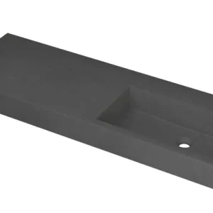 Ink Momento meubelwastafel rechts 140x45cm - zonder kraangat - Quartz grijs Speciale Aanbieding