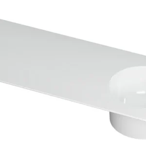 Populair Ink UFO Wastafel porselein rond rechts zonder kraangat - Glans wit - 1200x480x180 mm (bxdxh)
