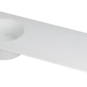 Koopje Ink UFO Wastafel porselein rond links met 1 kraangat links - Glans wit - 1200x480x180 mm (bxdxh)