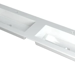 Ink Kraft dubbele meubelwastafel 180x45cm - 2 kraangaten - Polystone glans wit Bestel Nu