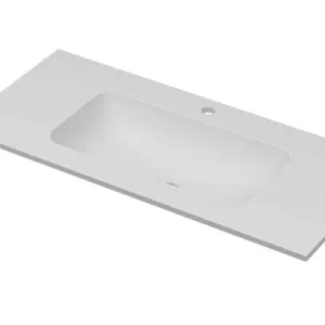 Ink Aspekt meubelwastafel midden 100x45cm - 1 kraangat - Porselein mat wit Koop Vandaag