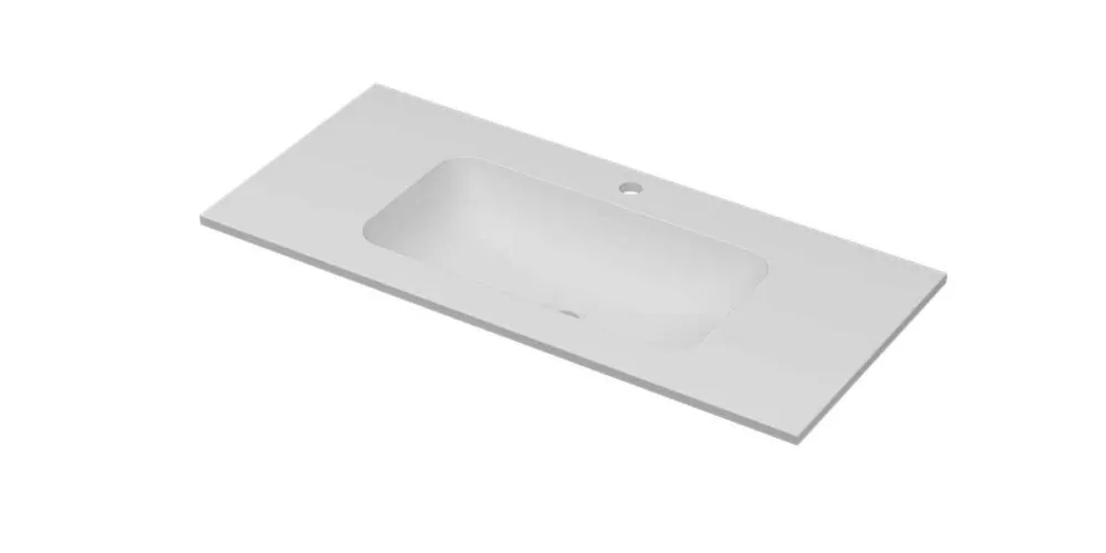 Ink Aspekt meubelwastafel midden 100x45cm - 1 kraangat - Porselein mat wit Koop Vandaag