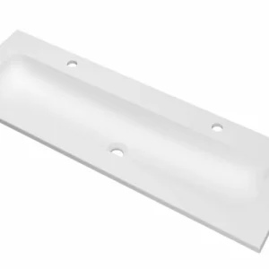 Populair Ink Reflekt wastafel centraal polystone 120x40cm - 2 kraangaten - Mat Wit