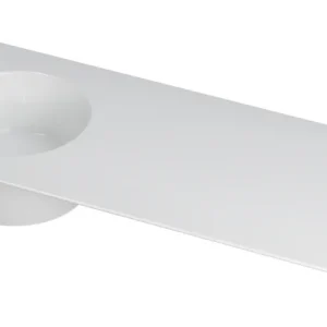 Beperkte Voorraad Ink UFO Wastafel porselein rond links zonder kraangat - Glans wit - 1200x480x180 mm (bxdxh)