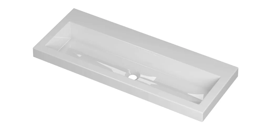 Nu Kopen Ink Roots wastafel porselein zonder kraangat - glans wit - 100x40x6cm (bxdxh)