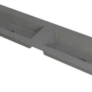 Ink Kraft dubbele meubelwastafel 180x45cm - zonder kraangat - Quartz grijs Gratis Retour