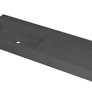 Exclusieve Aanbieding Ink Momento meubelwastafel links 140x45cm - zonder kraangat - Quartz grijs