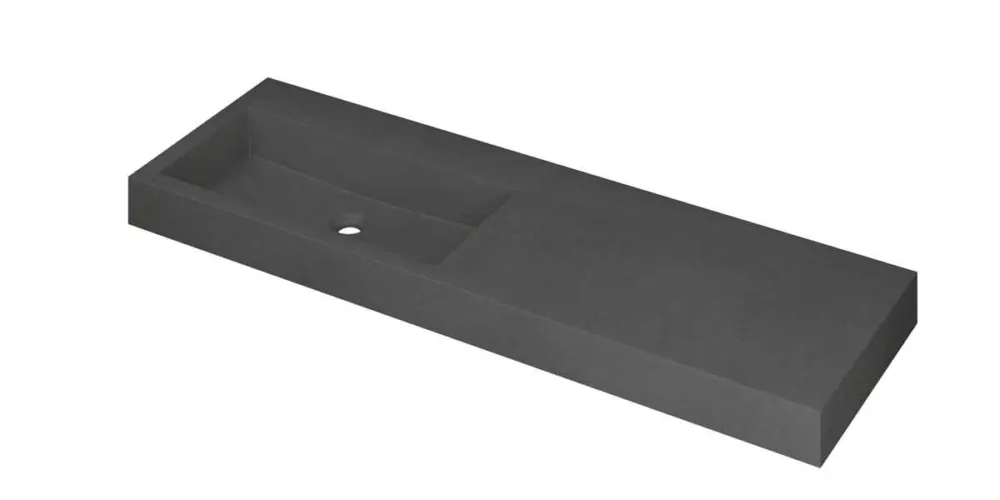 Exclusieve Aanbieding Ink Momento meubelwastafel links 140x45cm - zonder kraangat - Quartz grijs