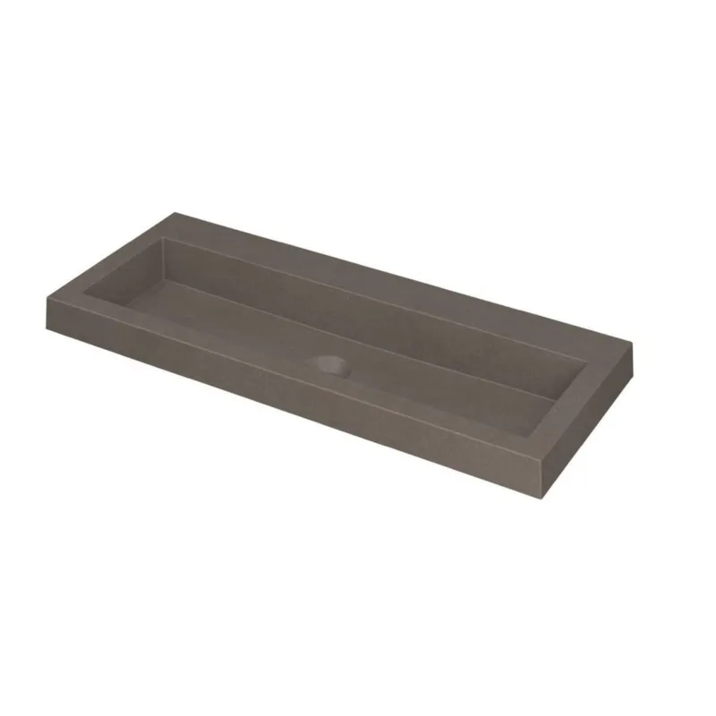 Op = Op Ink Dock Wastafel Quartz zonder kraangat - Quartz beton - 100x40 cm