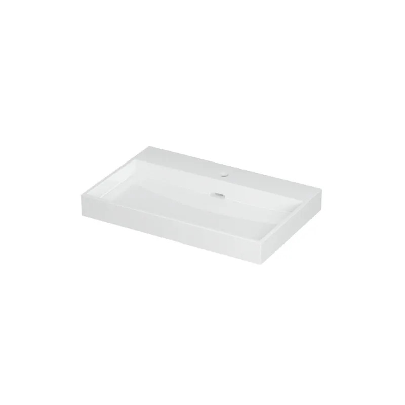 Ink Urban wastafel porselein met 1 kraangat - Glans wit 700x450mm (bxd) Fabrieksprijs