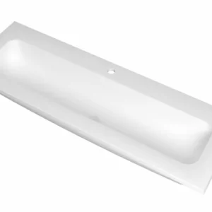 Hete Deal Ink Reflekt wastafel centraal polystone 120x40cm - 1 kraangat - Mat Wit