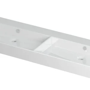 Ink Unlimited wastafel - porselein dubbel zonder kraangat - Glans wit 1400x450mm (bxd) Dagaanbieding