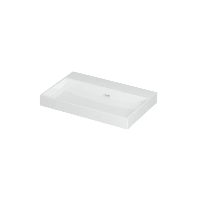 Voordeelprijs Ink Urban wastafel porselein zonder kraangat - Glans wit 700x450mm (bxd)