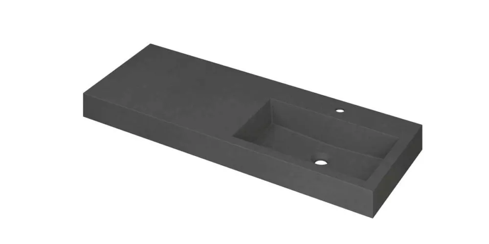 Ink Momento meubelwastafel rechts 120x45cm - 1 kraangat - Quartz grijs Flitsaanbieding