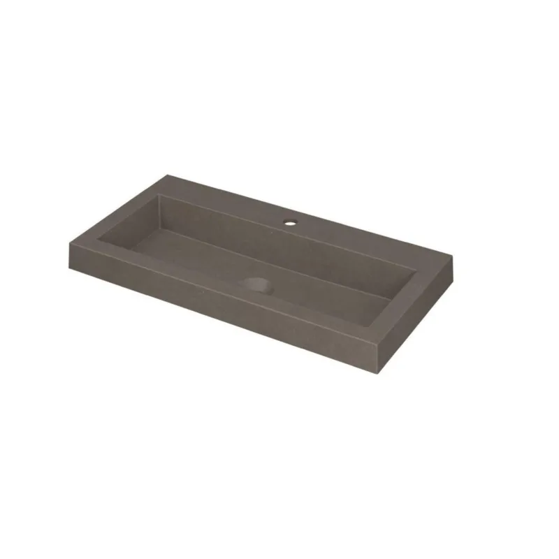 Ink Dock Wastafel Quartz met 1 kraangat - Quartz beton - 80x40 cm Aanbieding