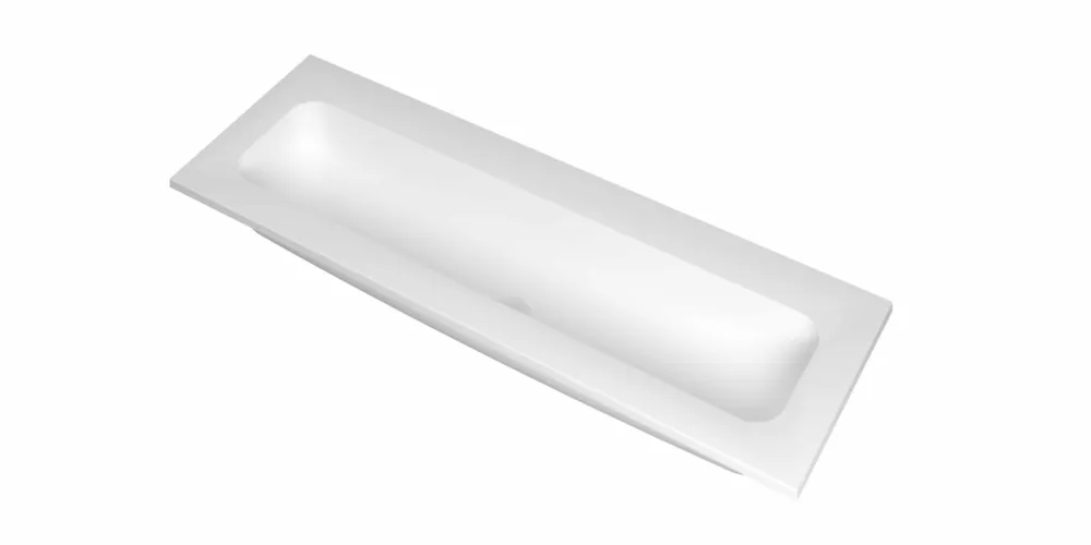 Ink Reflekt wastafel centraal polystone 120x40cm - zonder kraangat - Mat Wit Op = Op